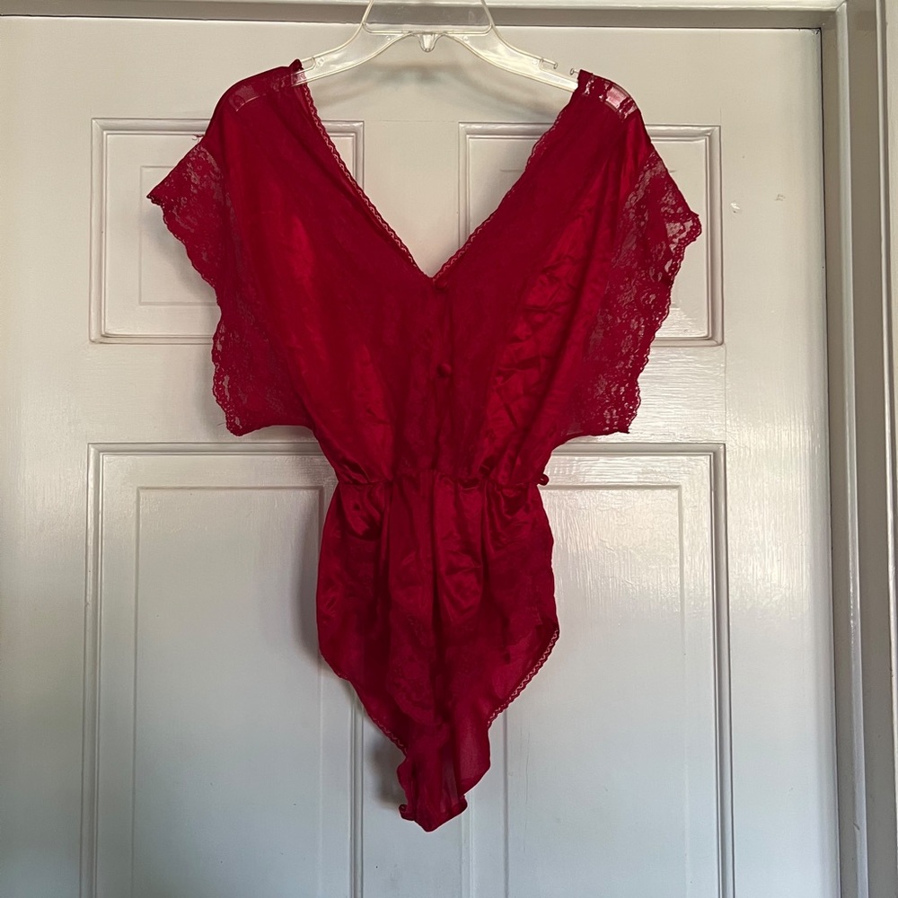 Vintage Red lingerie romper
